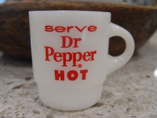 Fire - King Drink Dr Pepper Hot Soda Advertising Milk Glass C Handled Coffee Mug