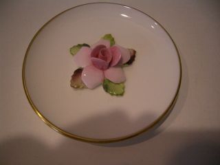 Coalport Bone China Miniature Plate With Pink Delicate Flower Made In England
