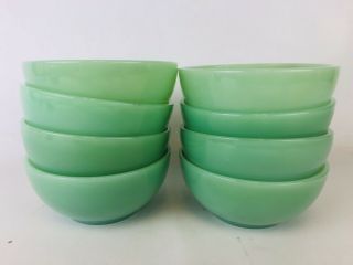 Set Of 8 Fire King Jadeite Restaurant Ware 5 " Chili Soup Cereal Bowls