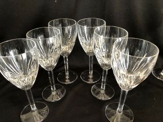 Waterford Crystal Carina Set Of 6 Wine Water Goblet Glasses 8” Marked Rare