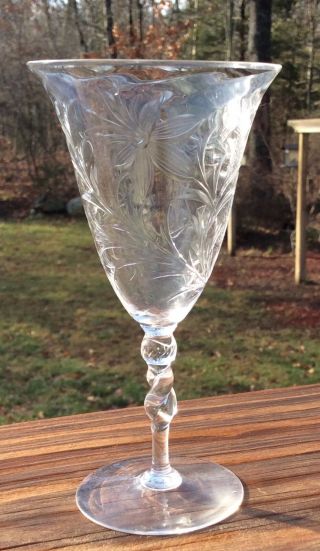 Exceptional Steuben Art Cut Glass Twist Stem Wine Glass
