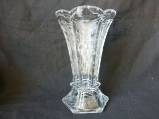 Antique Cut and Copper Wheel Engraved Heisey Glass Vase 3