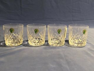 Set Of 4 Waterford Crystal " Lismore " 9 Oz.  Old Fashioned Tumblers