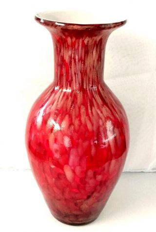 Murano Aventurine Glass Vase Copper Gold Red - Fratelli Toso 1960s