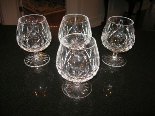 Set Of Four (4) Waterford - Lismore Lce.  Brandy Snifters Glasses 5 14