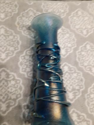 11 3/4 " - Art Glass Vase By Herb Thomas - Signed - Iridescent