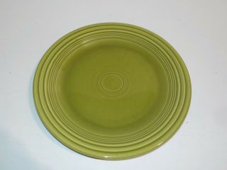 Vtg Fiesta Hlc Usa Chartreuse Green 10 1/8 " Dinner Plate Fiestaware 1950