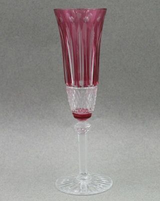 St Louis Crystal Tommy Champagne Flute Red 8 1/8”