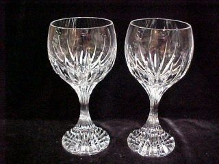 (set Of 2) Baccarat Crystal Massena Claret Wine Glass Goblet 6 1/2 "