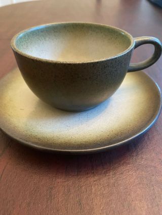Vintage Heath Ceramics Sea Sand California Pottery Cup & Saucer