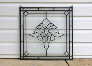Handcrafted All Clear Stained Glass Beveled Window Panel 20 " X 20 "