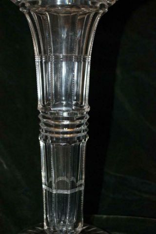 Exceedingly RARE Old ABC Compote Trumpet Vase American Brilliant Cut Glass 12 