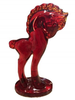Mosser Red Glass Horse Colt Pony Trojan