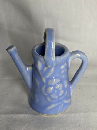 Shawnee Usa Pottery Blue Mini Miniature Watering Can Figurine