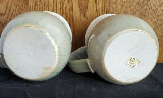 Otagiri Mug Set Seashell Marine Tankard Coffee blue green stoneware Hand Crafted 2