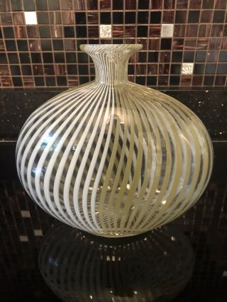 Dino Martens Murano Mezza Filigrana Glass Vase
