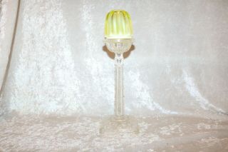Ts Victorian Davidson Vaseline Opalescent Brideshead Fairy Lamp