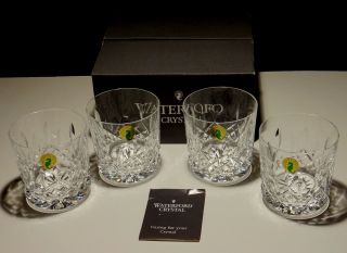 4 Waterford Crystal Lismore Old Fashioned 9 Oz.  Tumbler Glasses 3 3/8 "