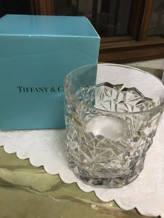 Tiffany & Co.  Crystal Ice Bucket Champagne Wine Chiller W Box Rock Cut Pattern