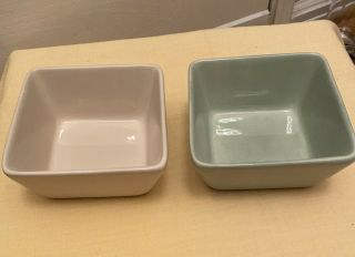 Tabletops Gallery Misto Hand Crafted Hand Painted 7 X 7 Bowls Sage & Cream