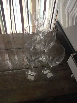 Set Of 6 Christofle Glasses 4 Wine And 2 For The Champagne