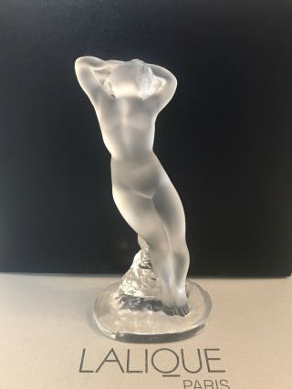 Lalique Frosted Crystal Nude Dancer,  Arms Up,  Danseuse Bras En Haut,  9 1/4 "