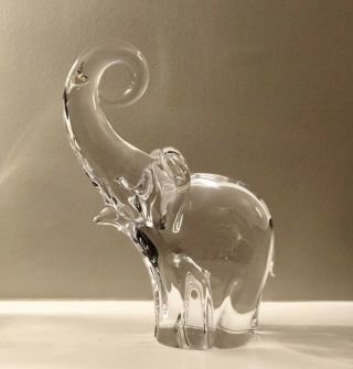 Elio Raffaeli For Oggetti Murano Italy Signed Art Glass Elephant Trunk Up 11 " T