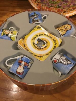The Wizard Of Oz Tea Party Set (5) 3Oz Expresso Cups Saucers Paul Cardew 2