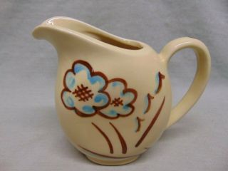 Vintage Shawnee Pottery 35 Cream Flower Pitcher Jug