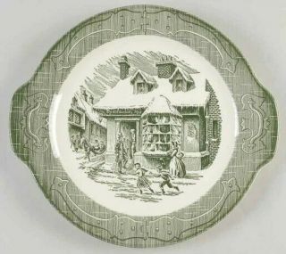 Vintage Royal China Two Handled Cake Plate Green The Old Curiosity Shop Lugged