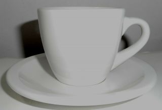 6 White Iti Cups Saucers 5 - 1 Heavy Porcelain China Quality Restaurant Ware