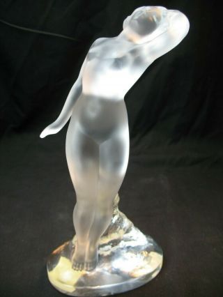 Lalique France Crystal Figurine Danseuse Nude Woman Lady Dancer Arm Out Up