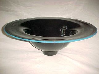Large 18 " Signed Roger Dale Modern American Studio Art Glass " Saturn " Bowl 1998