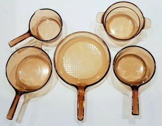 13 Pc Visions Visionware Corning Ware Amber Glass Cookware - Saucepans,  Skillets 3