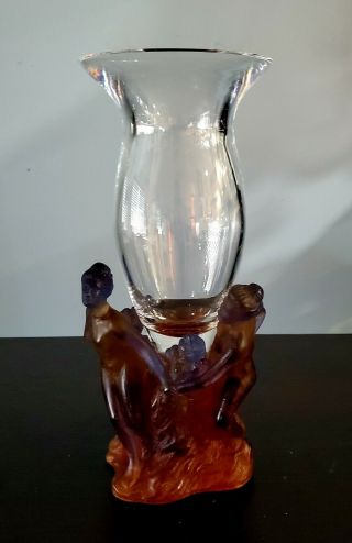 Daum France Pate De Verre Limited Edition Crystal Stand Vase