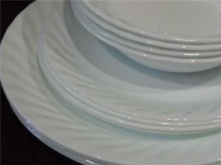 12 - Pc Corelle Enhancements White Dinnerware Set Dinner Lunch Plates 18 - Oz Bowls