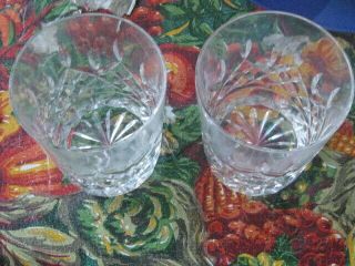2 Waterford Crystal Lismore Pattern Double Old Fashioned Glasses Euc