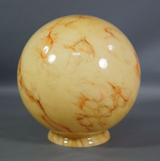 Art Deco Bohemian Czech Loetz Cased Glass Lamp Shade Globe Amber Slag Marble