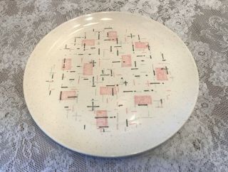 Vintage Mid Century Modern Vernon Ware Metlox Tickled Pink Dinner Plate 10 "