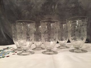 6 2009 - 4 Pattern By Rock Sharpe 5 1/8 " Tumblers Circa 1937 In