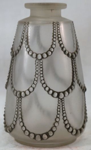 R Lalique Perles Perfume Bottle Satin Art Glass Drapes Of Beaded Pearls