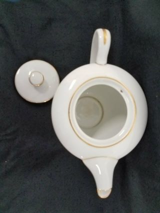 Vintage CENPOR Limoges France Porcelain China Teapot w/ Gold Trim 2
