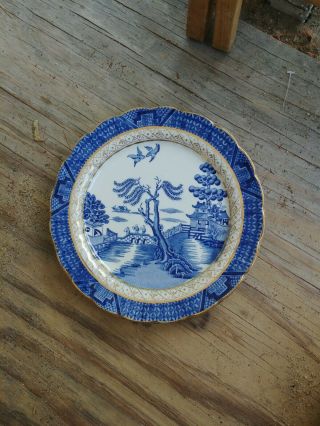 Booths Real Old Willow Blue & White 2 Salad Plates A 8025 Antique