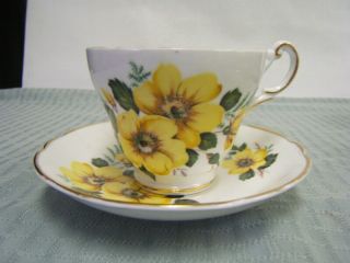Vintage Lovely Regency Bone China Tea Cup And Saucer 3 - 1/4 " Tall Vgc