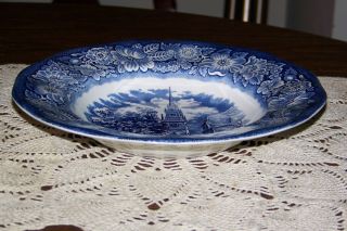 Staffordshire China - Liberty Blue - 8 3/4 - Inch Rimmed Soup Bowl (superior Cond)