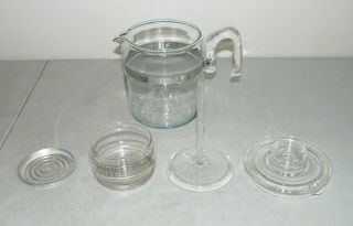 Complete Vtg Pyrex 7759 - B,  9 - Cup Glass Percolator Stove Top Coffee Pot