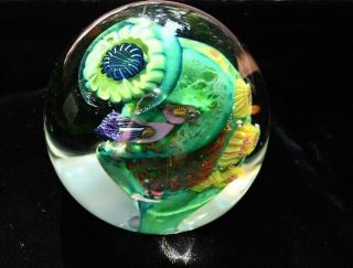 Aro Schulze Paperweight Coral Reef Abstract Blown Glass Art 1995 Vitra Studio