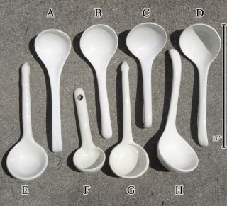White Ceramic Serving Ladle For Soup Tureens And Punch Bowls