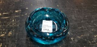 Vintage Turquoise Murano Fratilli Taso Art Glass Ash Tray