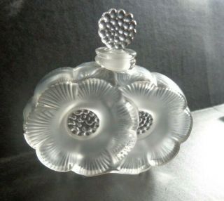 Lalique Deux Fleurs Perfume Bottle With Stopper Signed With Sticker
